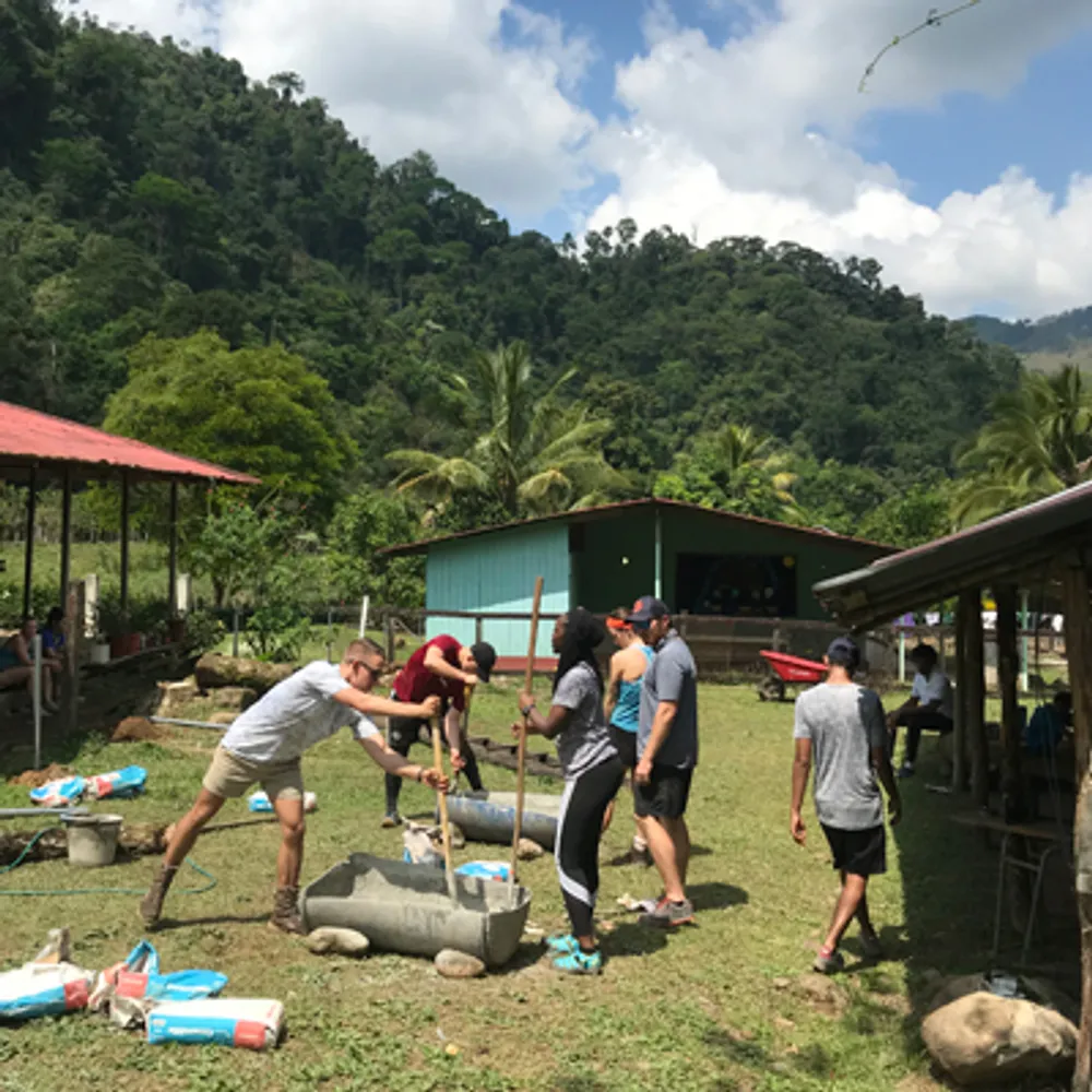 Students Making Cement