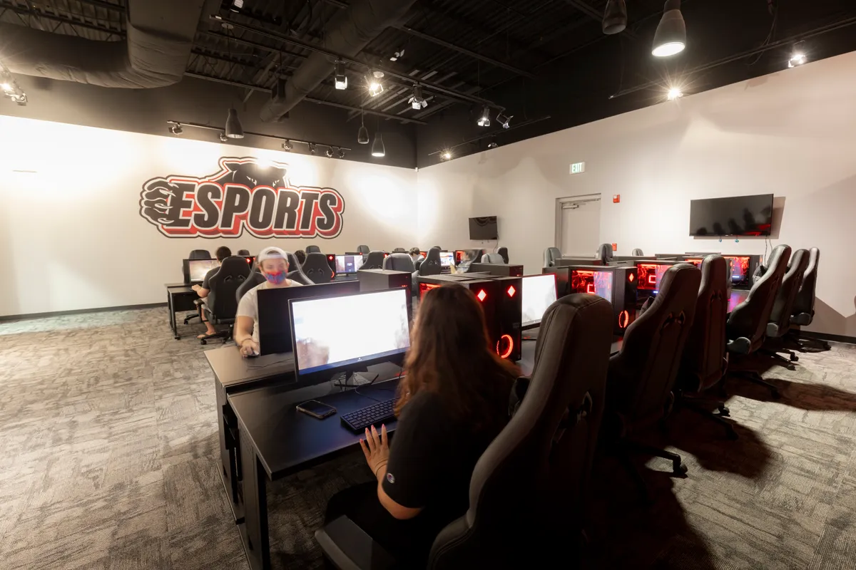 Equipped with 24 Gaming Stations for all student use and gaming. This room is also known as the PC Cafe.