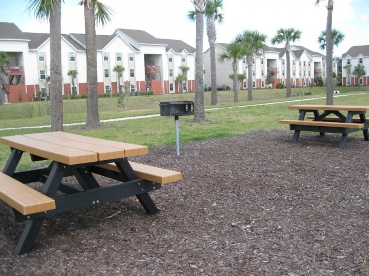 Picnic Tables and Barbecue Grill Area