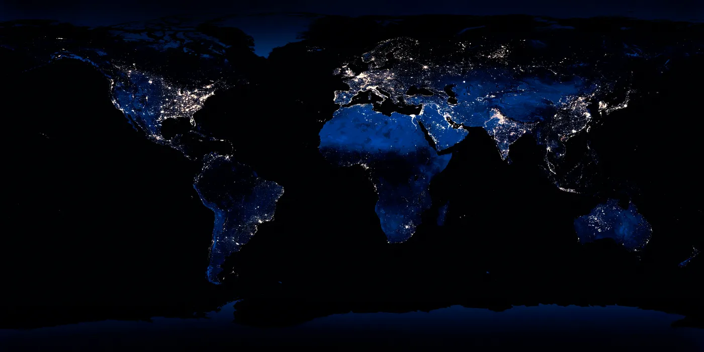 image of earth at night