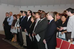 Inductees sitting in the audience