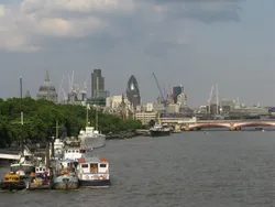 Boats on River Thames in London